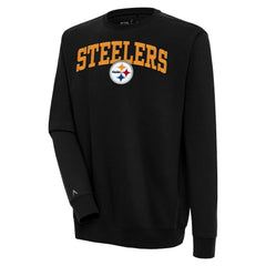 Pittsburgh Steelers Antigua Victory Chenille Pullover Sweatshirt Black - NFL