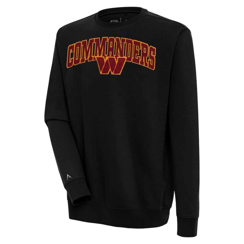 Washington Commanders Antigua Victory Chenille Pullover Sweatshirt Black - NFL