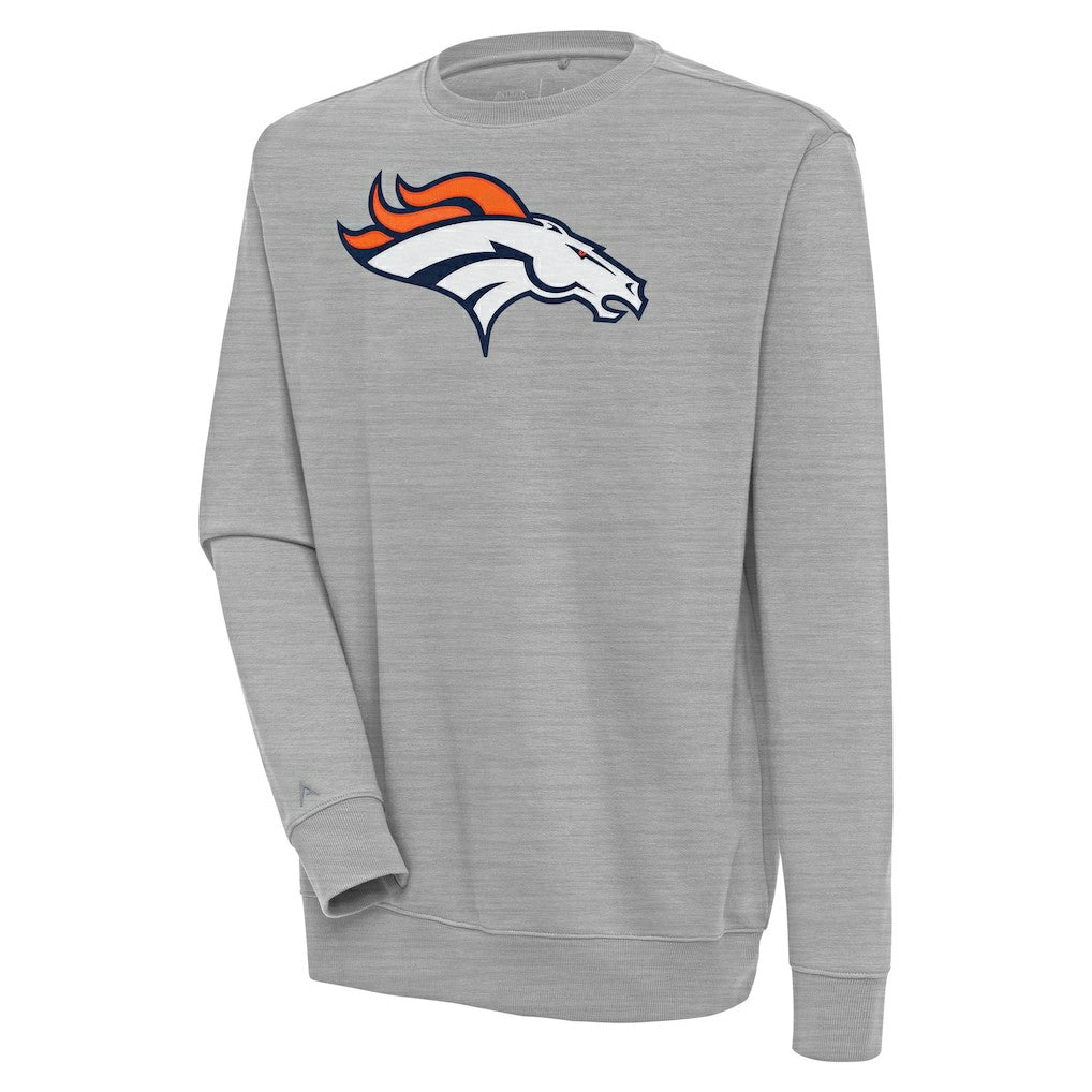 Denver Broncos Antigua Victory Pullover Sweatshirt Heather Gray - NFL