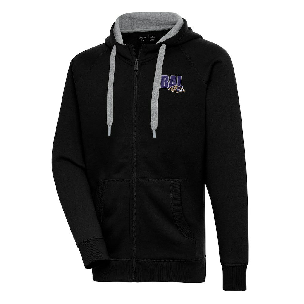 Baltimore Ravens Antigua Victory Full-Zip Hoodie Black - NFL