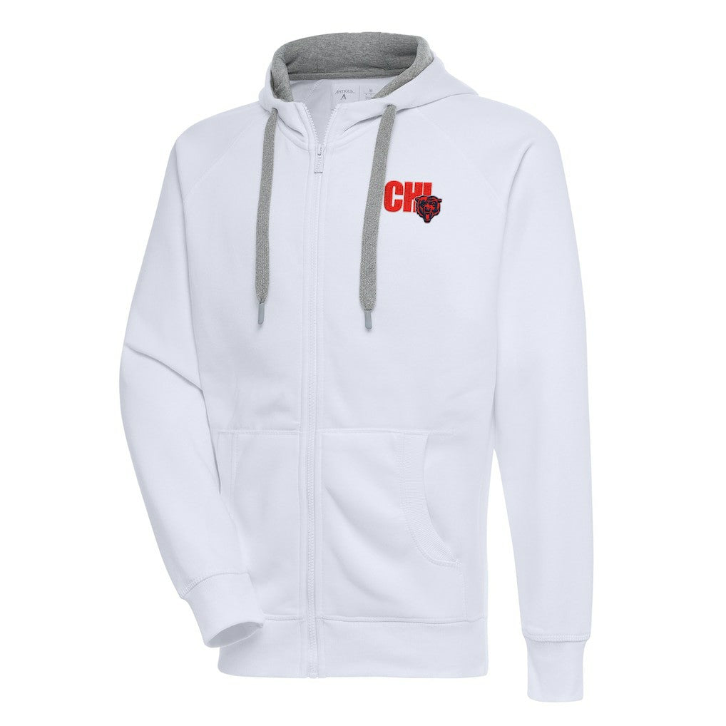 Chicago Bears Antigua Victory Full-Zip Hoodie White - NFL