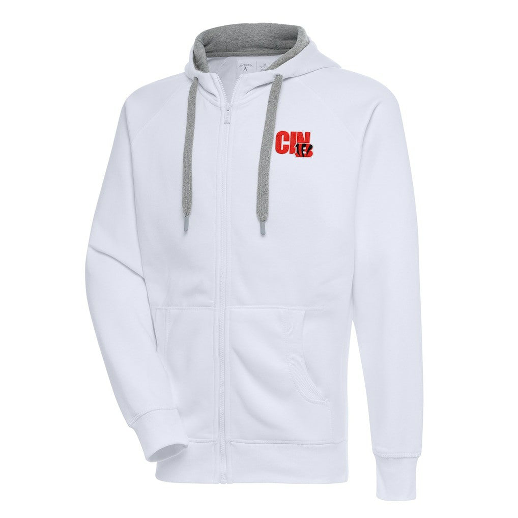 Cincinnati Bengals Antigua Victory Full-Zip Hoodie White - NFL