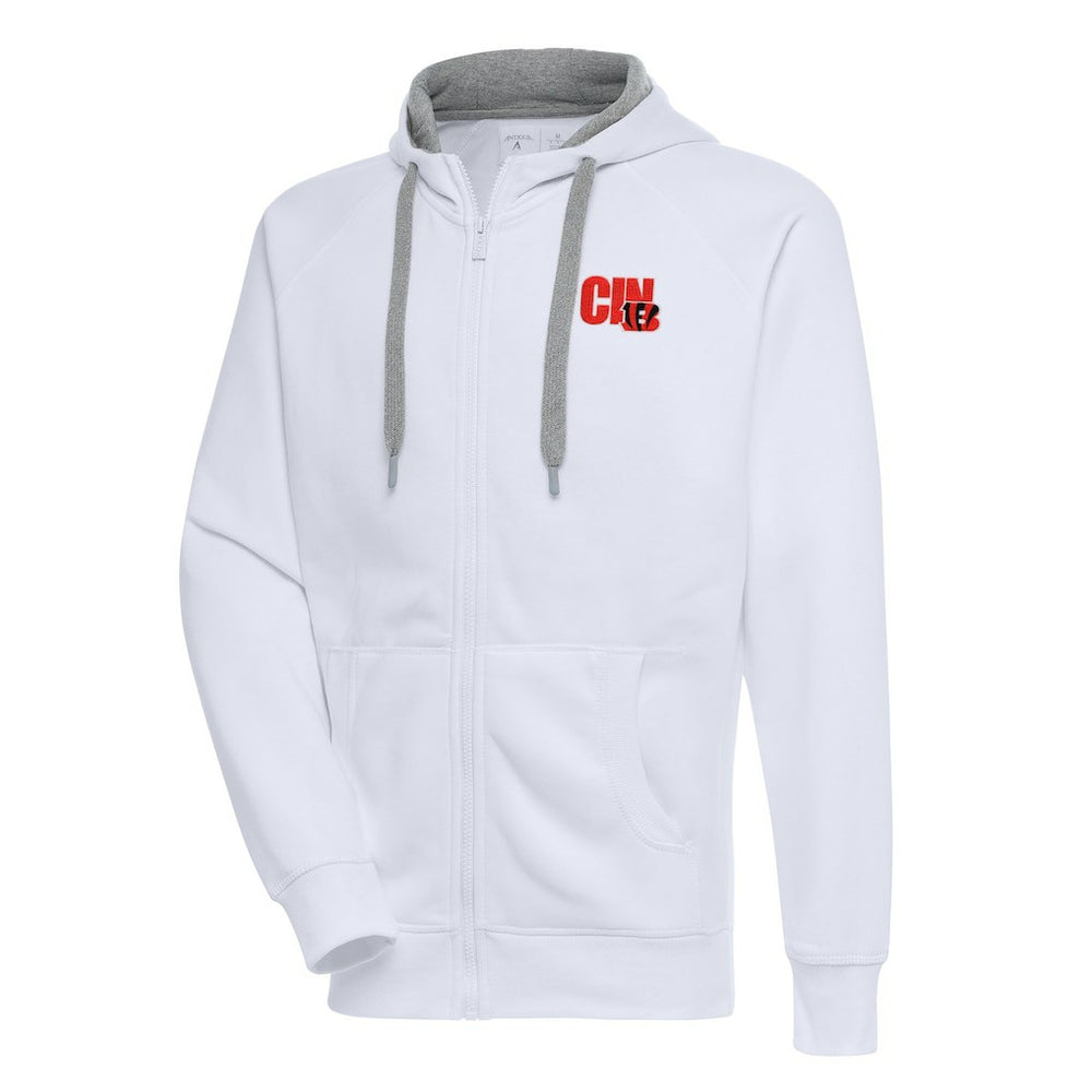 Cincinnati Bengals Antigua Victory Full-Zip Hoodie White - NFL