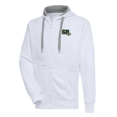 Green Bay Packers Antigua Victory Full-Zip Hoodie White - NFL