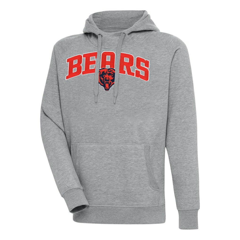 Chicago Bears Antigua Victory Pullover Hoodie Heather Gray - NFL