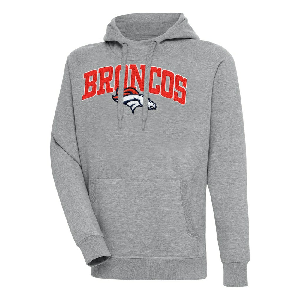 Denver Broncos Antigua Victory Pullover Hoodie Heather Gray - NFL