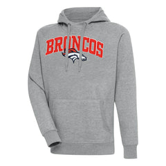 Denver Broncos Antigua Victory Pullover Hoodie Heather Gray - NFL