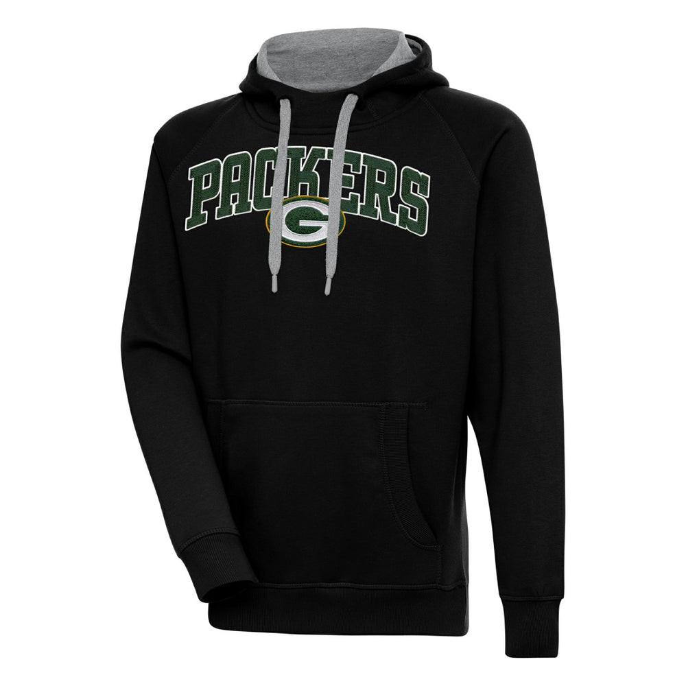 Green Bay Packers Antigua Victory Pullover Hoodie Black - NFL