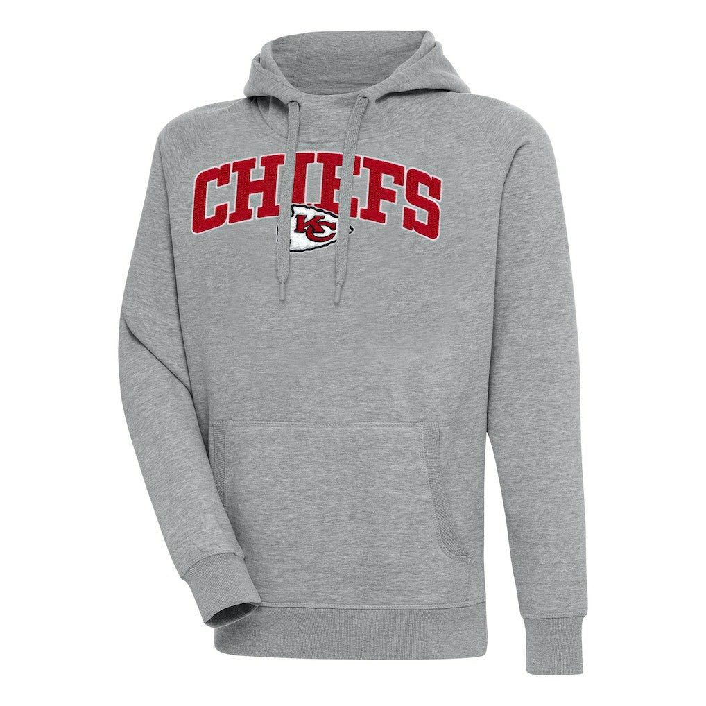 Kansas City Chiefs Antigua Victory Pullover Hoodie Heather Gray - NFL