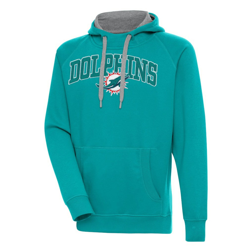 Miami Dolphins Antigua Victory Pullover Hoodie Aqua - NFL