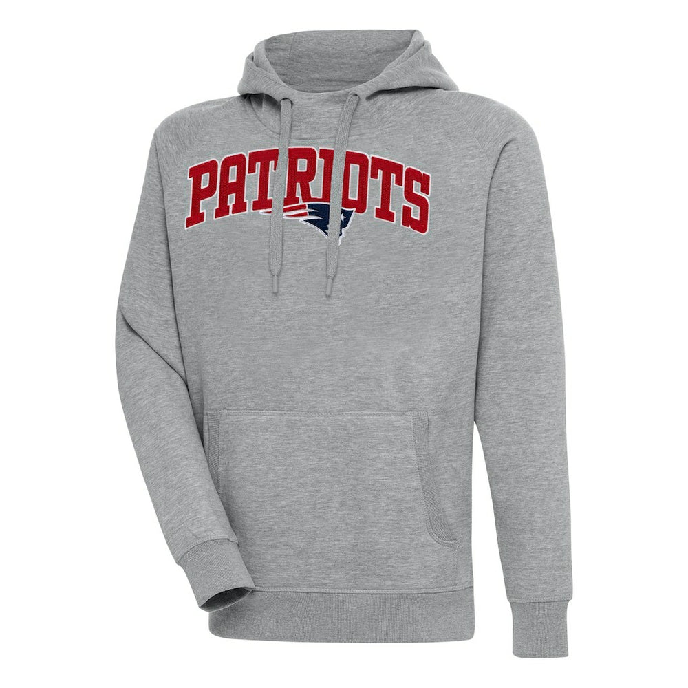 New England Patriots Antigua Victory Pullover Hoodie Heather Gray - NFL
