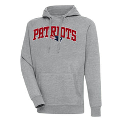 New England Patriots Antigua Victory Pullover Hoodie Heather Gray - NFL