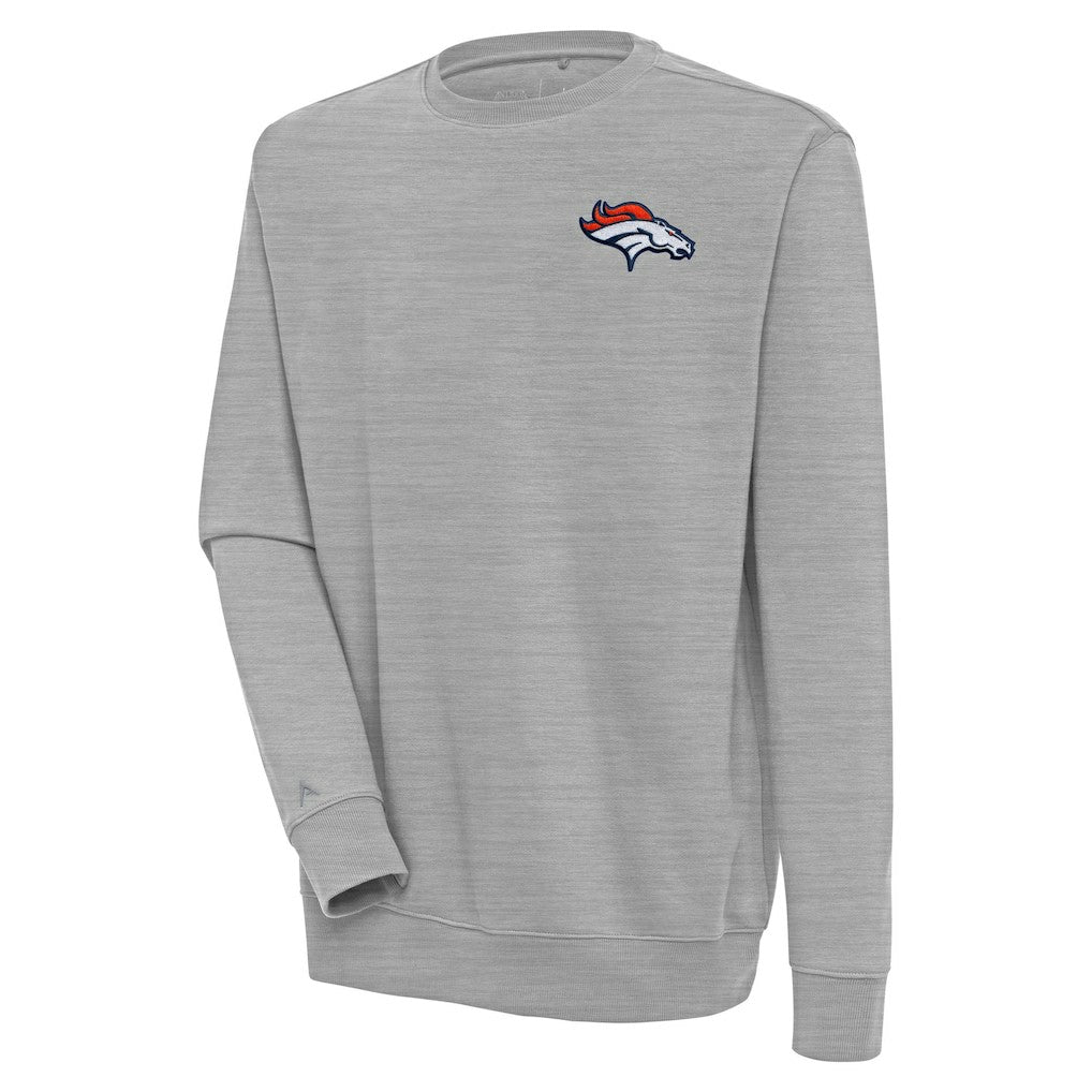 Denver Broncos Antigua Victory Pullover Sweatshirt Heather Gray - NFL