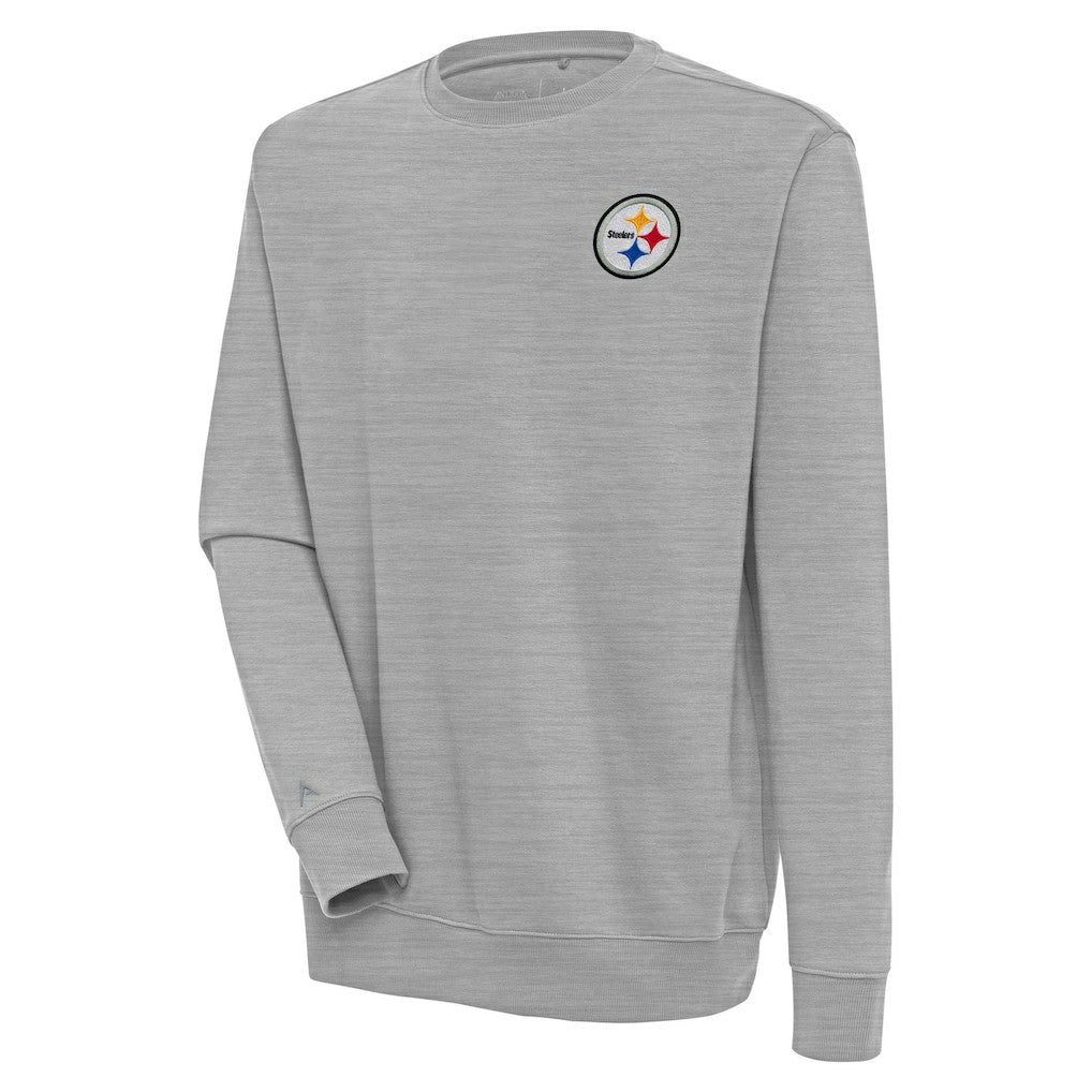Pittsburgh Steelers Antigua Victory Pullover Sweatshirt Heather Gray - NFL