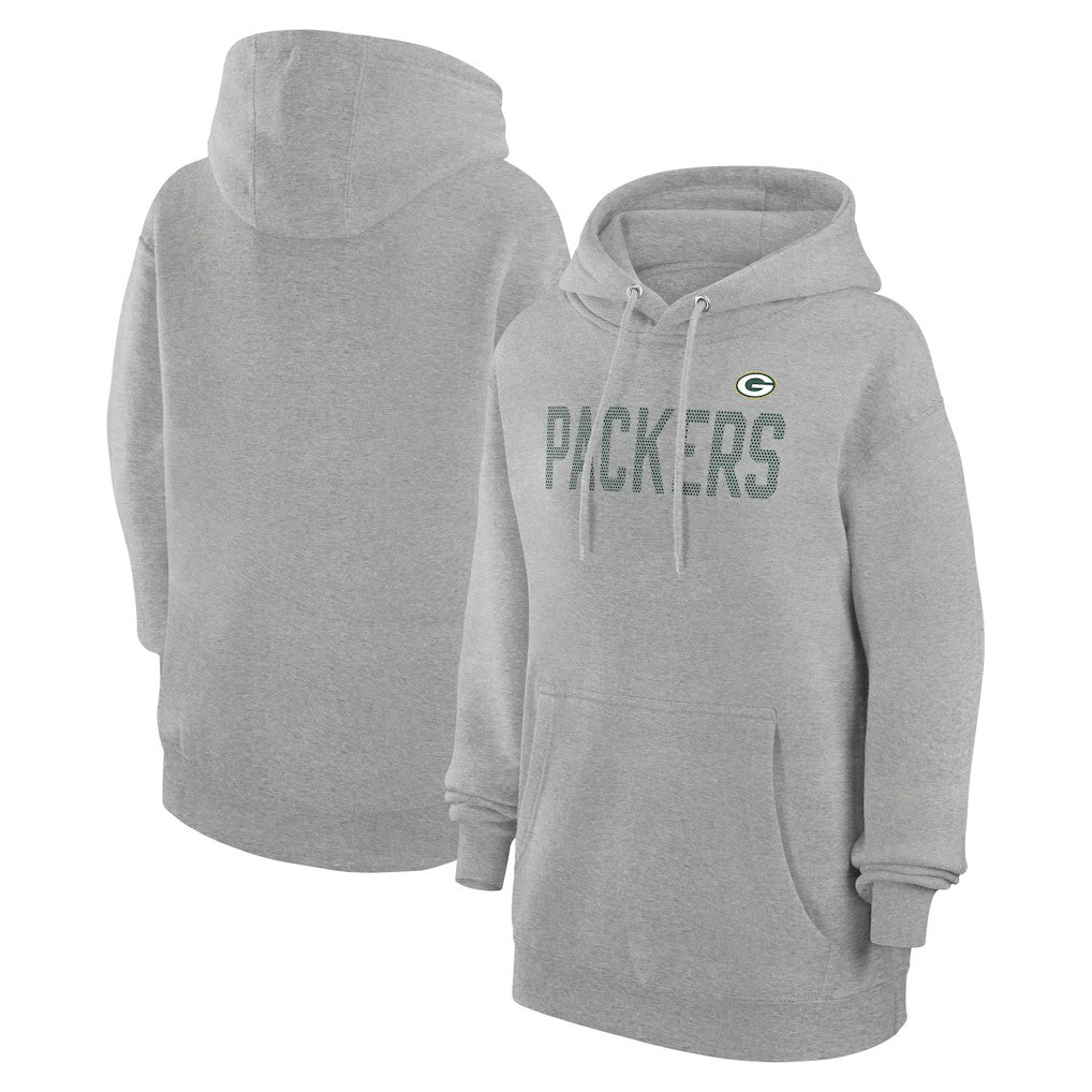 Green Bay Packers G-III 4Her by Carl Banks Women's Dot Print Pullover Hoodie Heather Gray - NFL