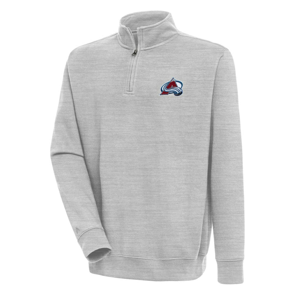 Colorado Avalanche - Antigua Victory Quarter-Zip Pullover Top Heather Gray