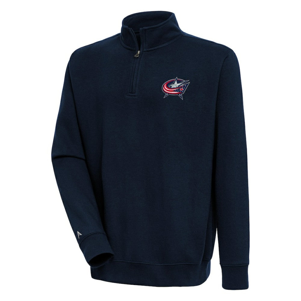Columbus Blue Jackets - Antigua Victory Quarter-Zip Pullover Top Navy