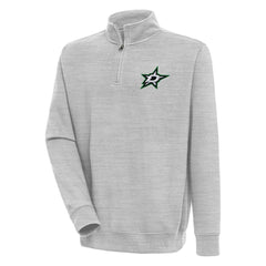 Dallas Stars - Antigua Victory Quarter-Zip Pullover Top Heather Gray