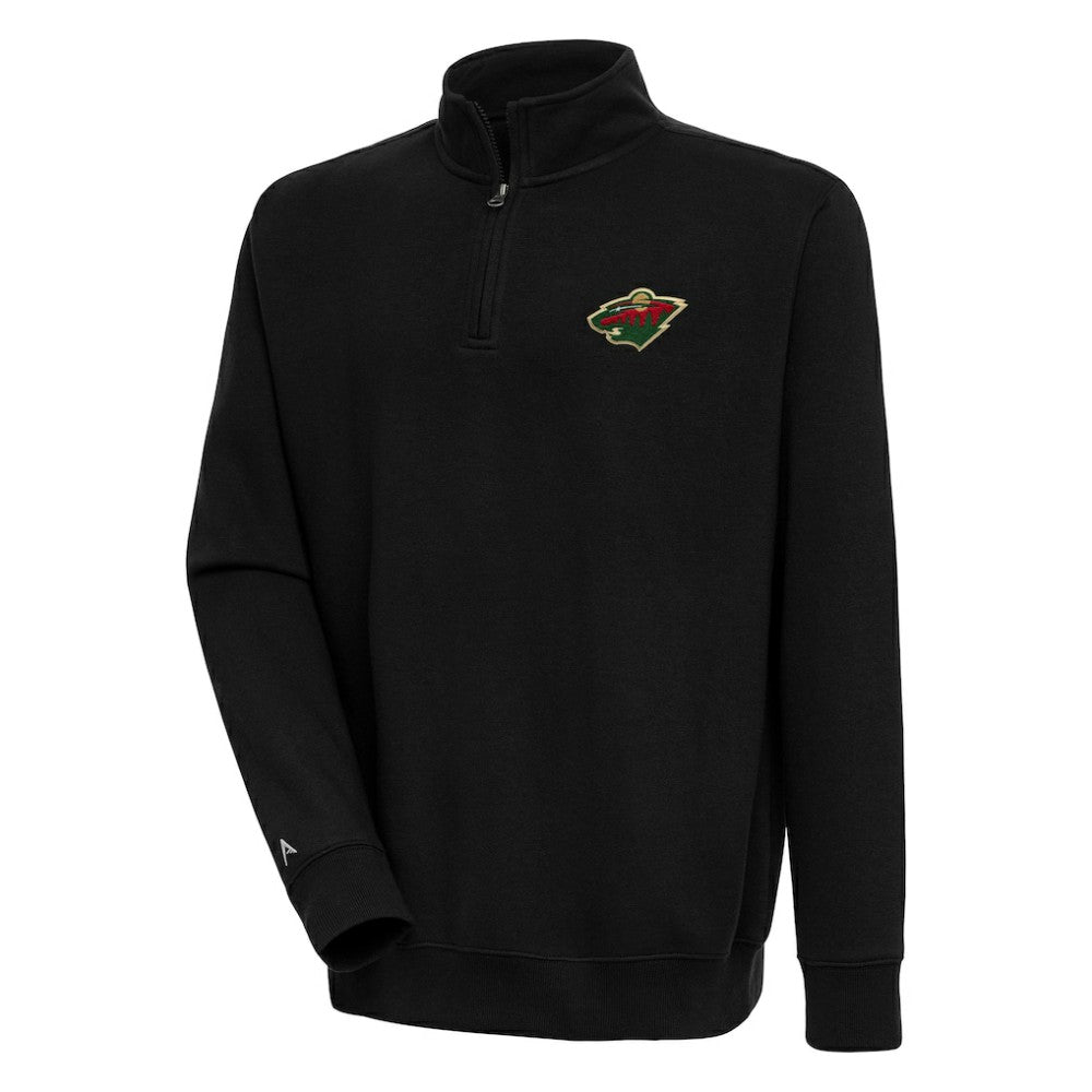 Minnesota Wild - Antigua Victory Quarter-Zip Pullover Top Black