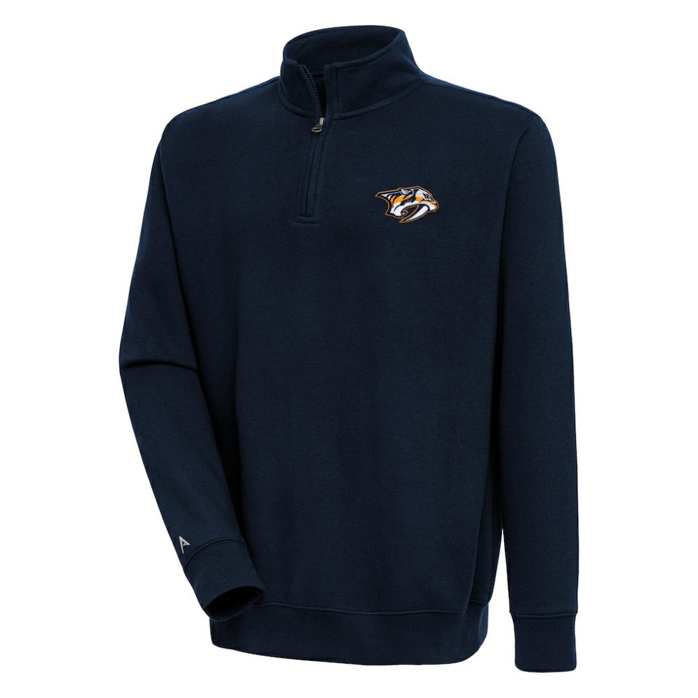 Nashville Predators - Antigua Victory Quarter-Zip Pullover Top Navy