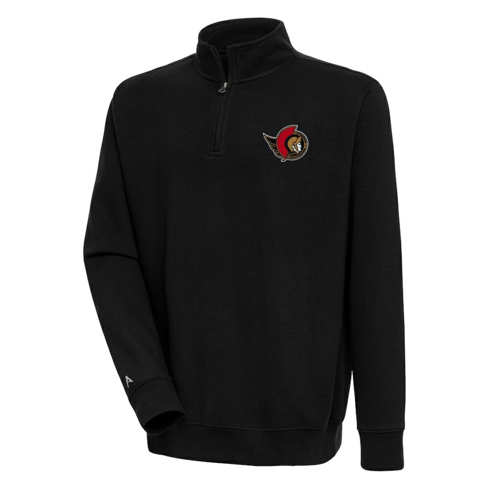 Ottawa Senators - Antigua Victory Quarter-Zip Pullover Top Black