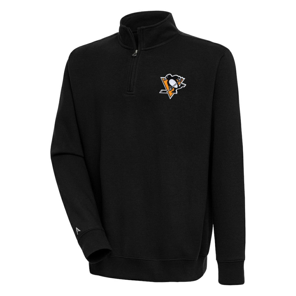 Pittsburgh Penguins Antigua Victory Quarter-Zip Pullover Top Black