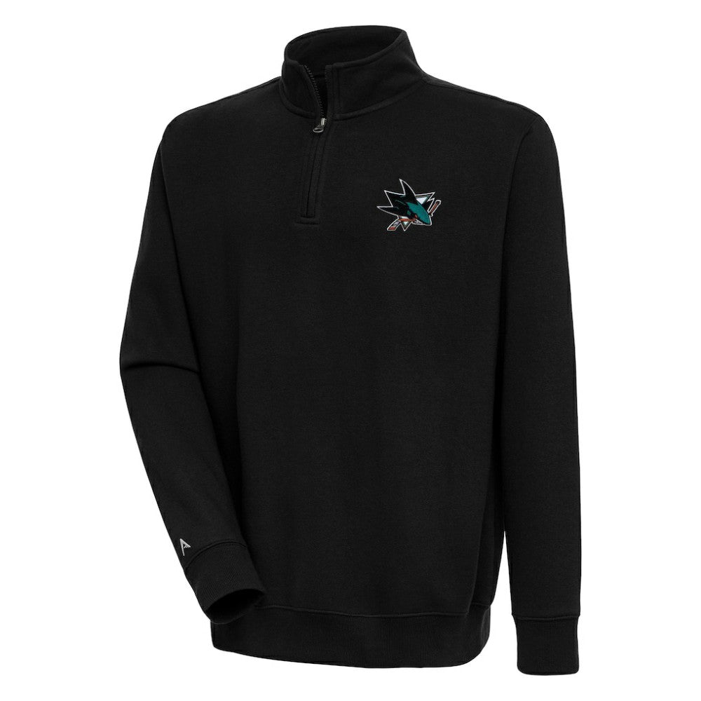 San Jose Sharks - Antigua Victory Quarter-Zip Pullover Top Black