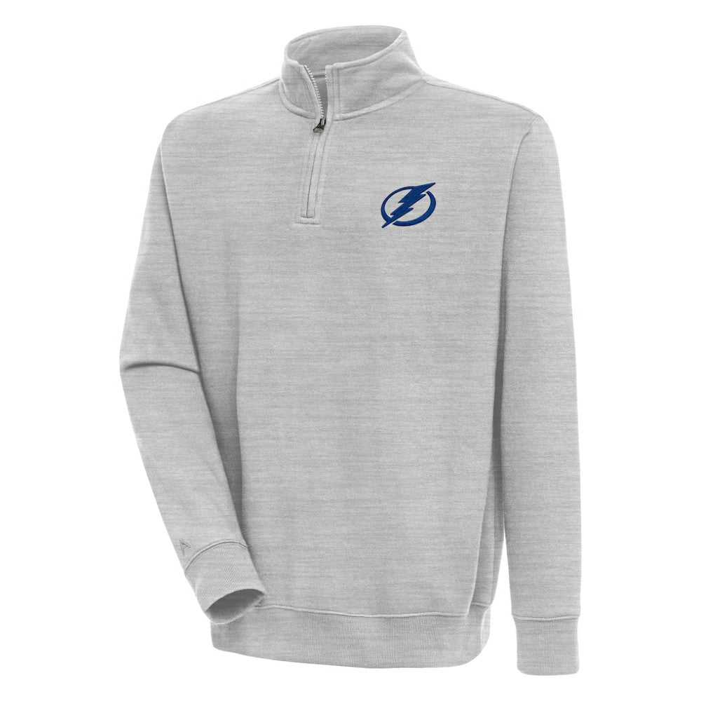 Tampa Bay Lightning - Antigua Victory Quarter-Zip Pullover Top Heather Gray