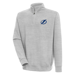 Tampa Bay Lightning - Antigua Victory Quarter-Zip Pullover Top Heather Gray