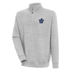 Toronto Maple Leafs - Antigua Victory Quarter-Zip Pullover Top Heather Gray