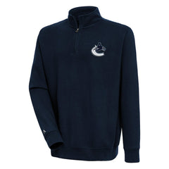 Vancouver Canucks - Antigua Victory Quarter-Zip Pullover Top Navy
