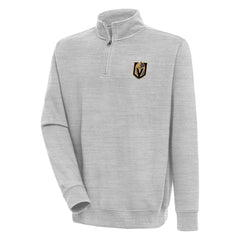 Vegas Golden Knights Antigua Victory Quarter-Zip Pullover Top Heather Gray