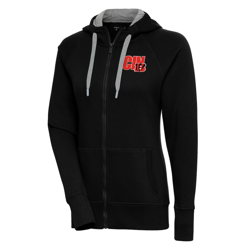 Cincinnati Bengals Antigua Women's Victory Full-Zip Hoodie Black - NFL