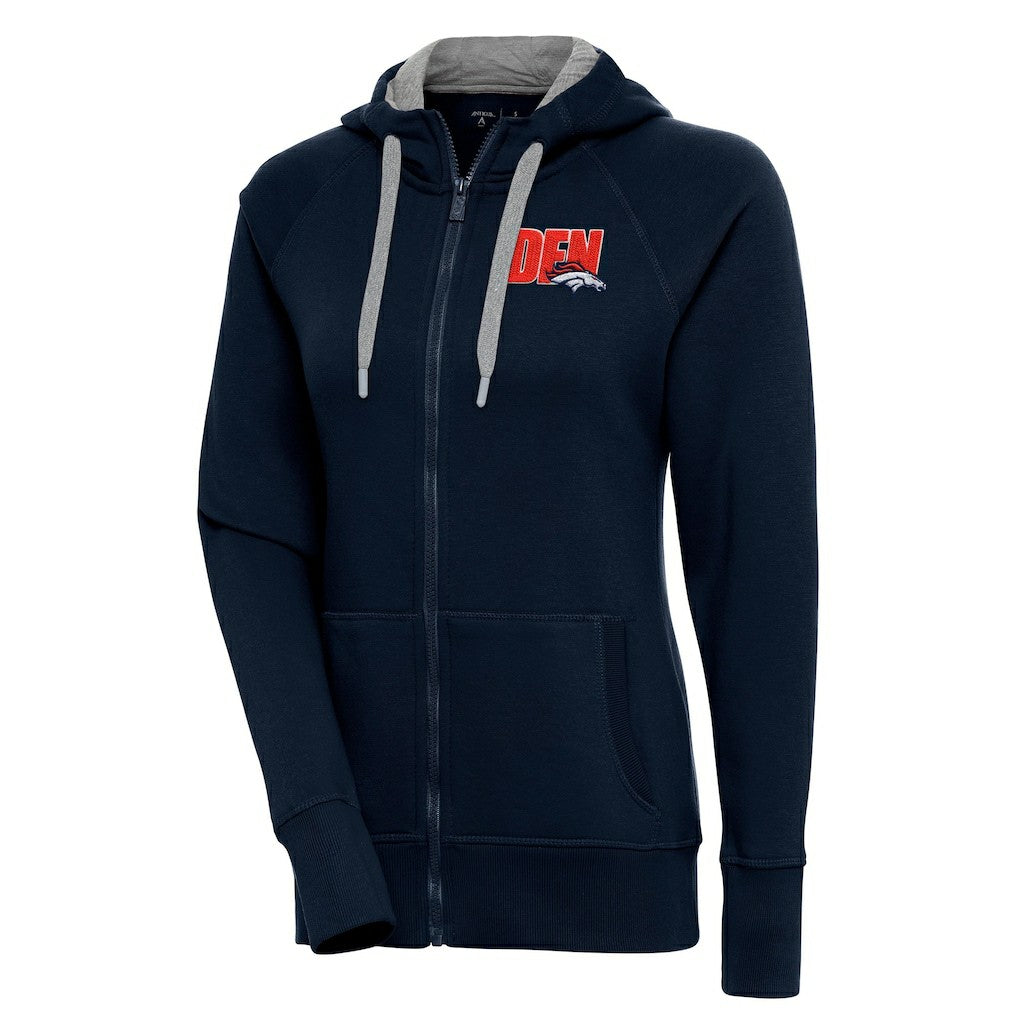 Denver Broncos Antigua Women's Victory Full-Zip Hoodie Navy - NFL