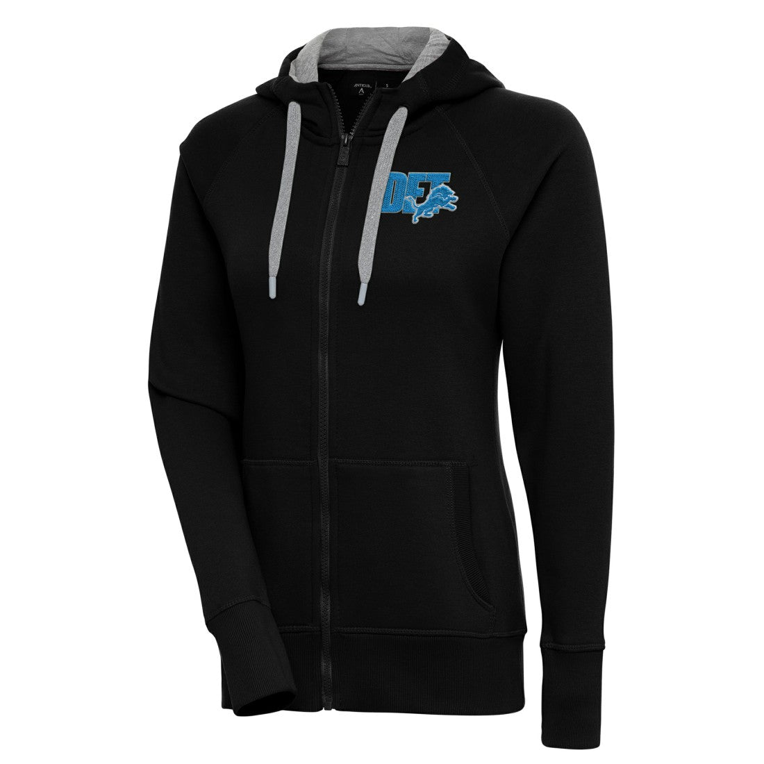 Detroit Lions Antigua Women's Victory Full-Zip Hoodie Black - NFL