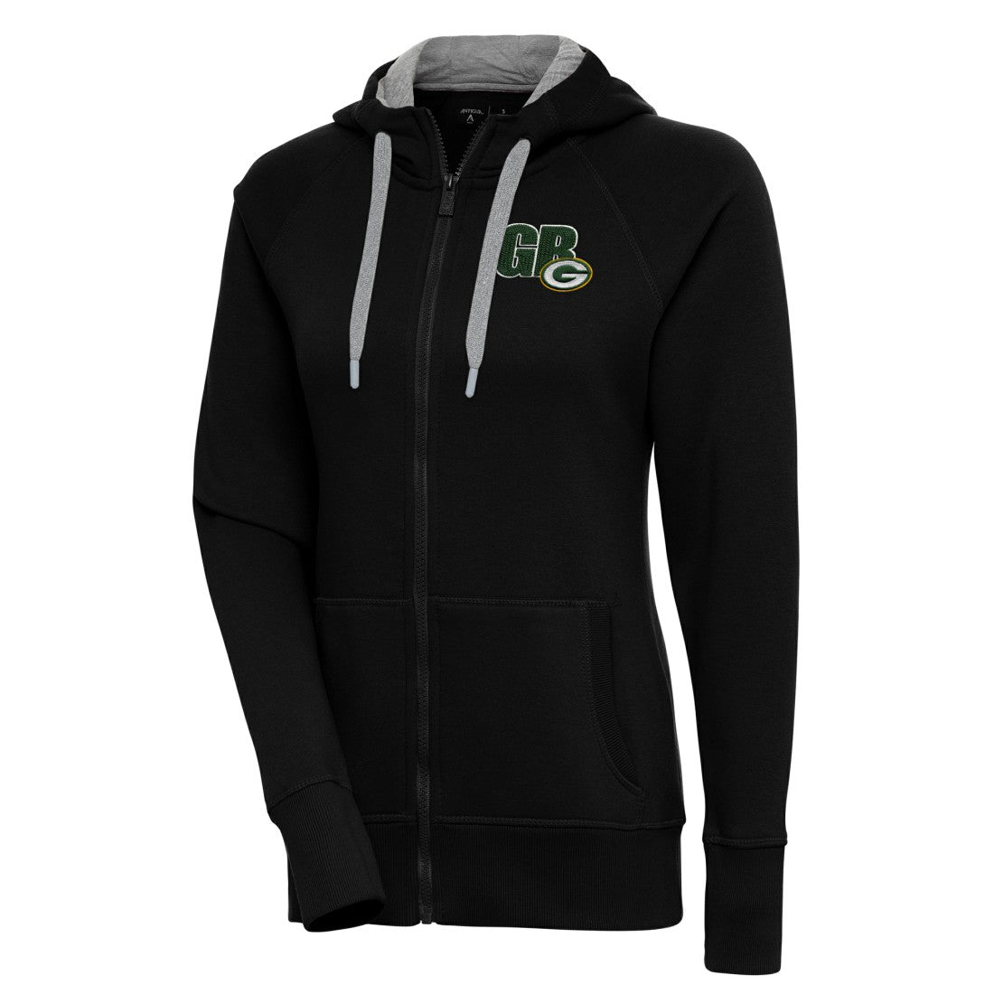 Green Bay Packers Antigua Women's Victory Full-Zip Hoodie Black - NFL