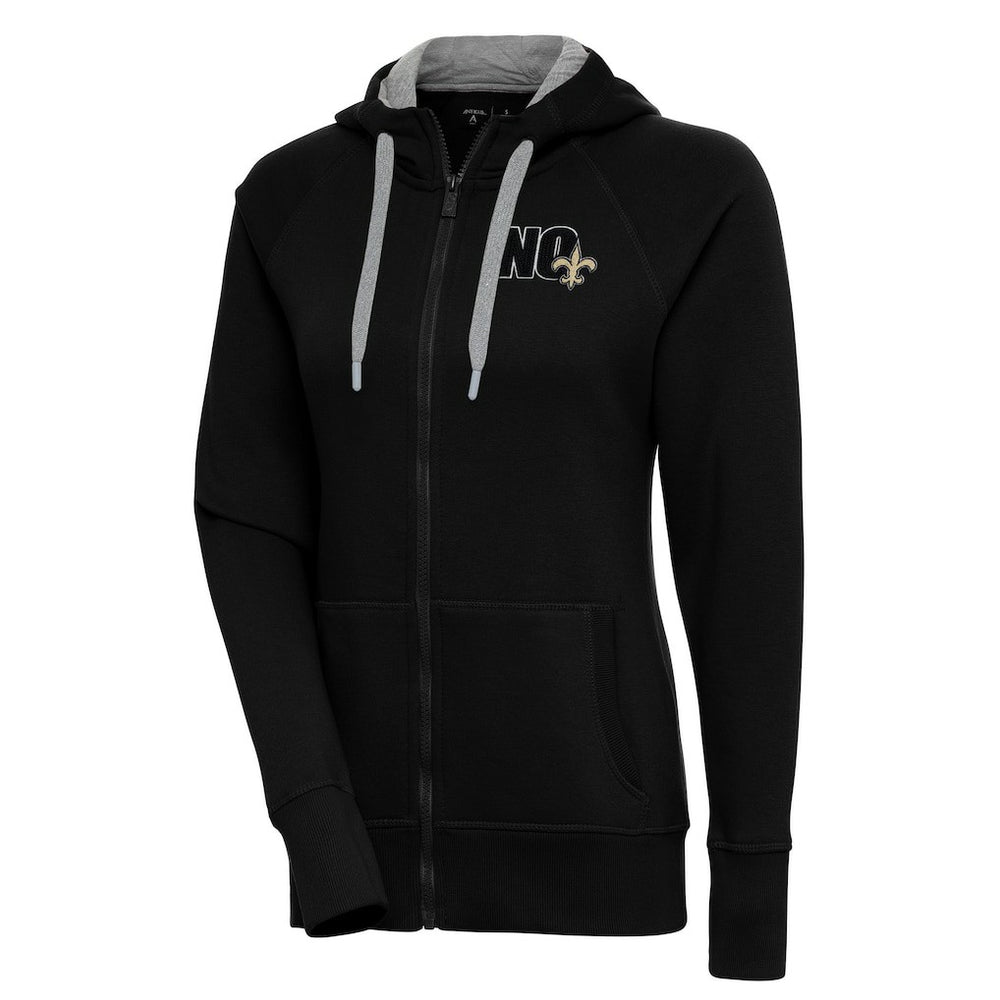 New Orleans Saints Antigua Women's Victory Full-Zip Hoodie Black - NFL