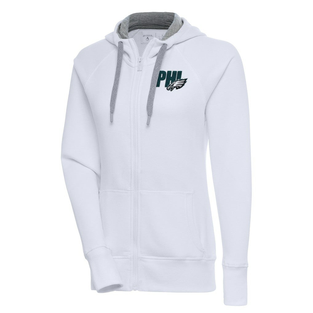 Philadelphia Eagles Antigua Women's Victory Full-Zip Hoodie White - NFL