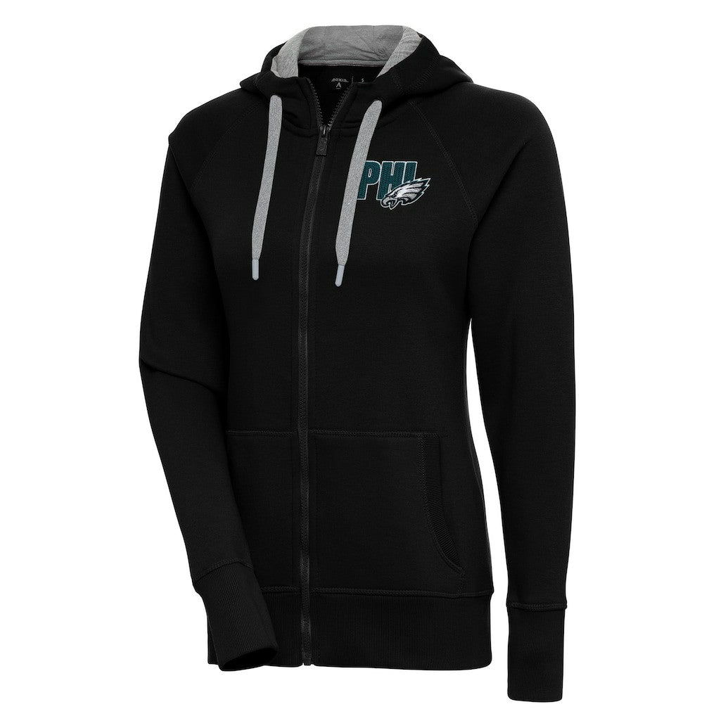 Philadelphia Eagles Antigua Women's Victory Full-Zip Hoodie Black - NFL