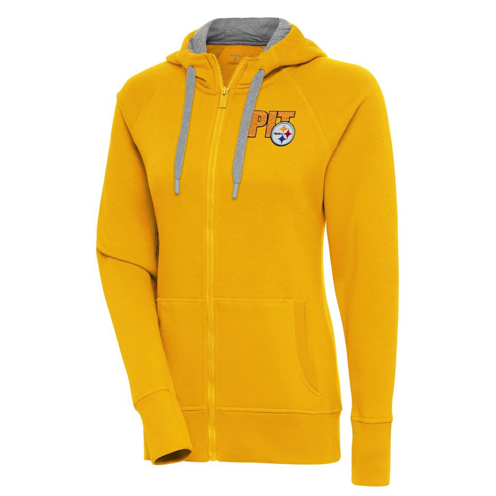 Pittsburgh Steelers Antigua Women's Victory Full-Zip Hoodie Gold - NFL