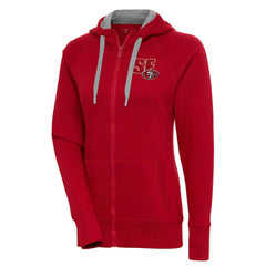 San Francisco 49ers Antigua Women's Victory Full-Zip Hoodie Scarlet - NFL