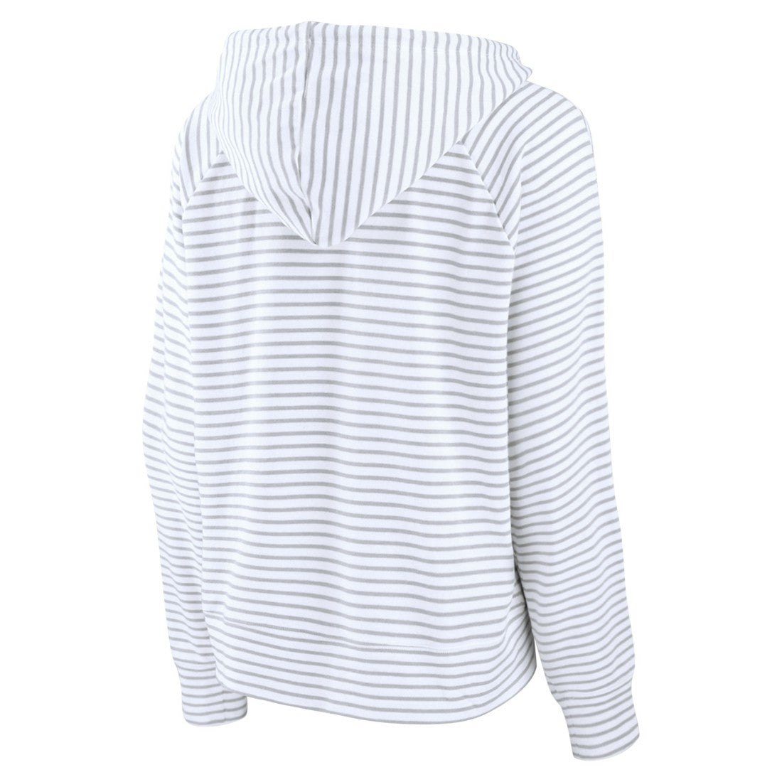 Tennessee Titans Women's Striped Notch Neck Pullover Hoodie White/Gray - Fanatics
