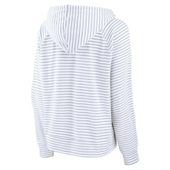 Tennessee Titans Women's Striped Notch Neck Pullover Hoodie White/Gray - Fanatics