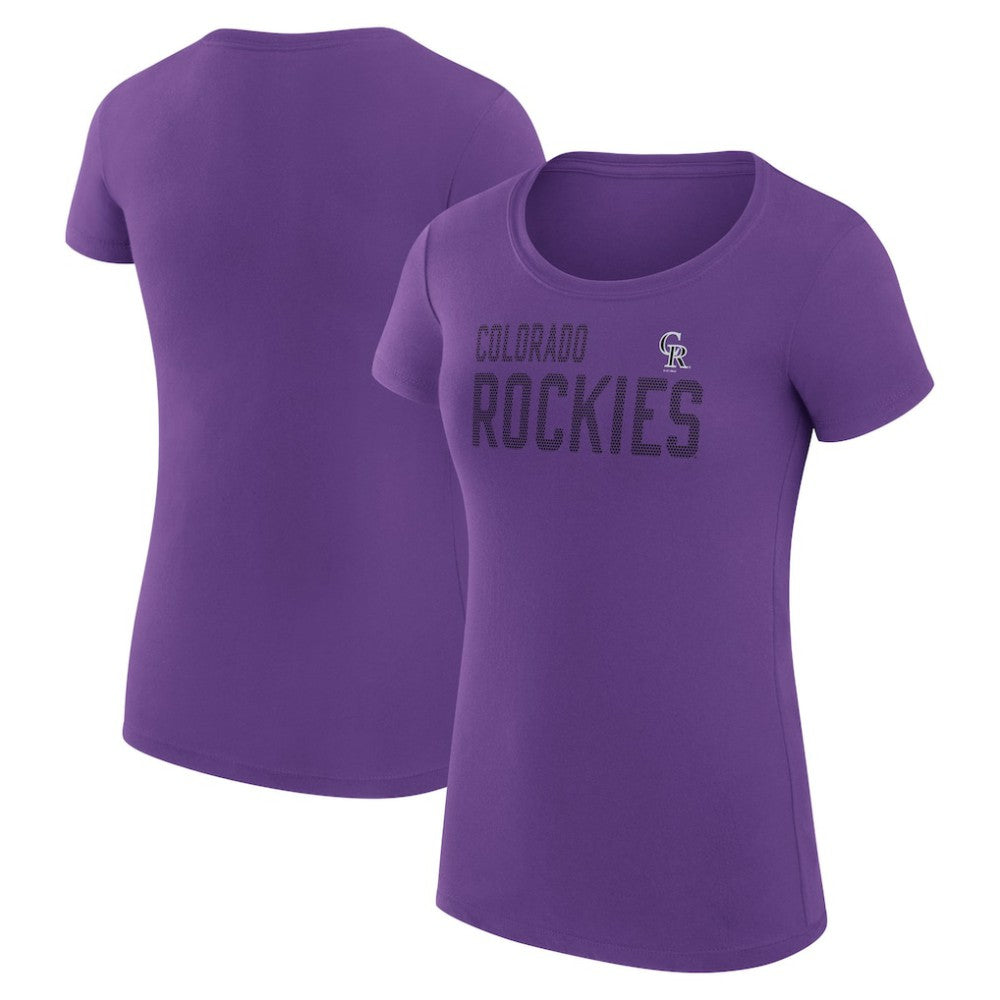 Colorado Rockies G-III 4Her by Carl Banks Women's Super-Slim Fit Lightweight Dot Print T-Shirt Sale