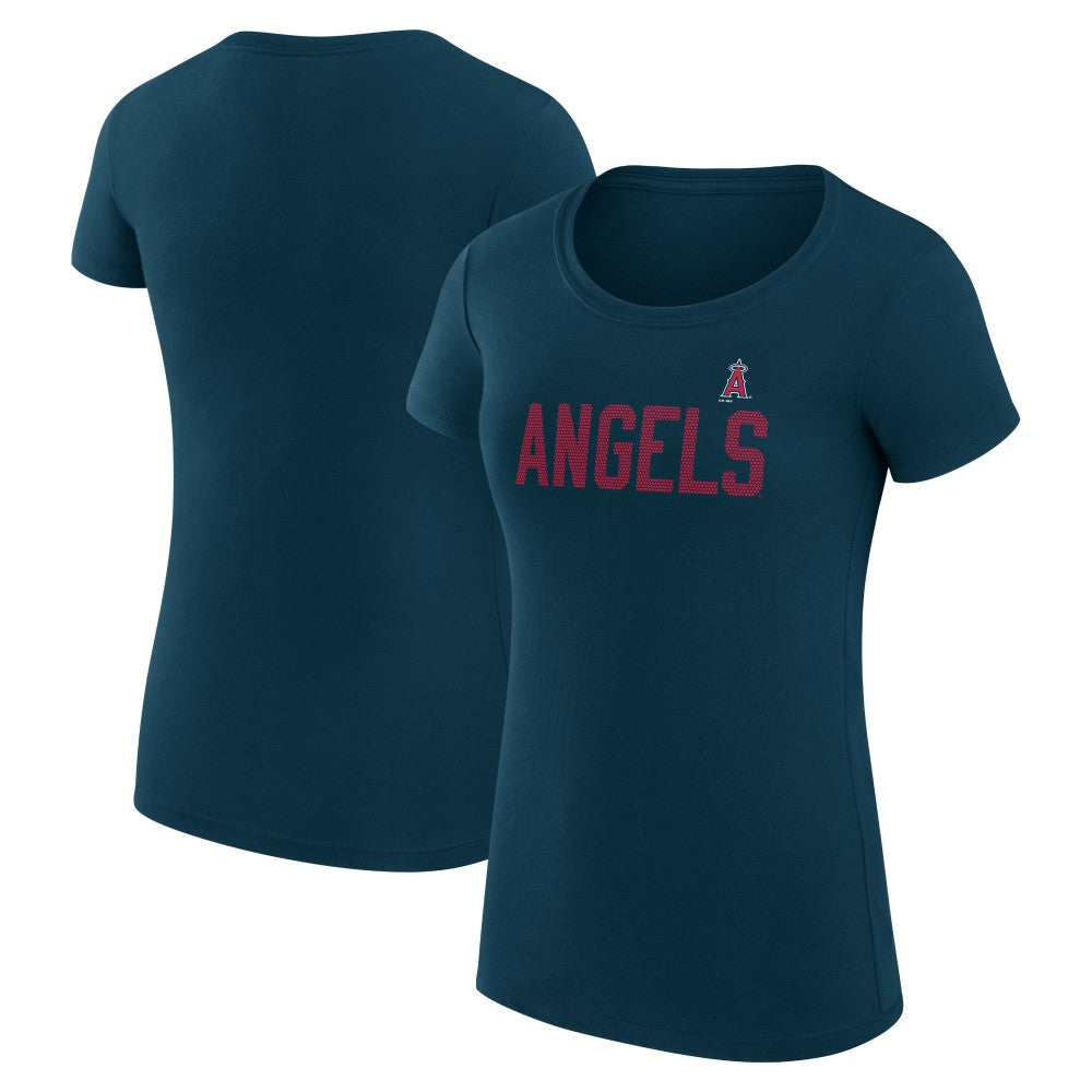 Los Angeles Angels G-III 4Her by Carl Banks Women's Super-Slim Fit Lightweight Dot Print T-Shirt Clearance