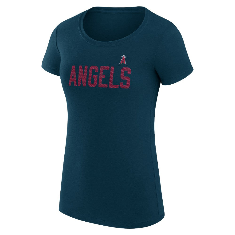 Los Angeles Angels G-III 4Her by Carl Banks Women's Super-Slim Fit Lightweight Dot Print T-Shirt Clearance