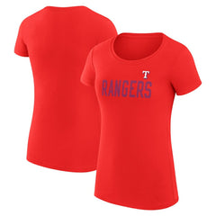 Texas Rangers G-III 4Her by Carl Banks Women's Super-Slim Fit Lightweight Dot Print T-Shirt Clearance