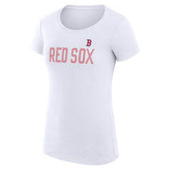 Boston Red Sox G-III 4Her by Carl Banks Women's Super-Slim Fit Lightweight Dot Print T-Shirt On Sale