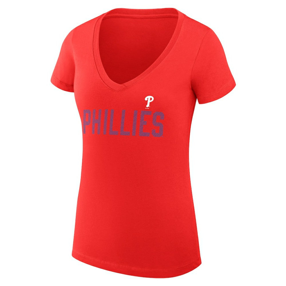 Philadelphia Phillies G-III 4Her by Carl Banks Women's Super-Slim Fit Lightweight Dot Print V-Neck T-Shirt Online