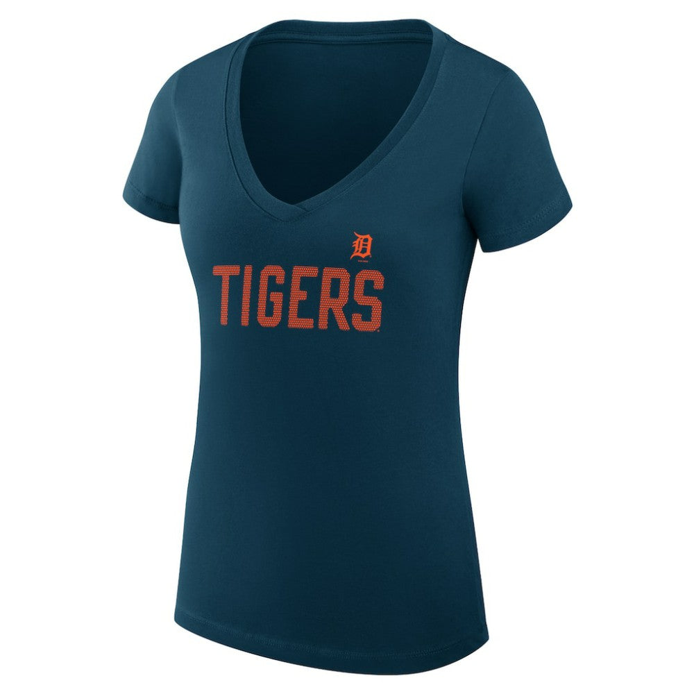 Detroit Tigers G-III 4Her by Carl Banks Women's Super-Slim Fit Lightweight Dot Print V-Neck T-Shirt for sale